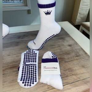 Reformer Royalty Purple Stripe Grip Socks